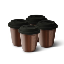 Zestaw 4 kubków rose gold 150 ml z pokrywką